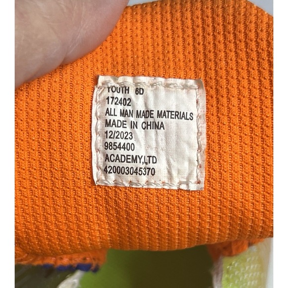 Brava Soccer Cleats Size Youth 6D Boys or Girls Orange/Green/Blue No Laces - Picture 8 of 11